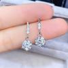 Simple 6 Claw Cubic Zirconia Silver Color Earrings for Women Luxury Shiny 5A CZ Drop  Girl for Birthday Gift New
