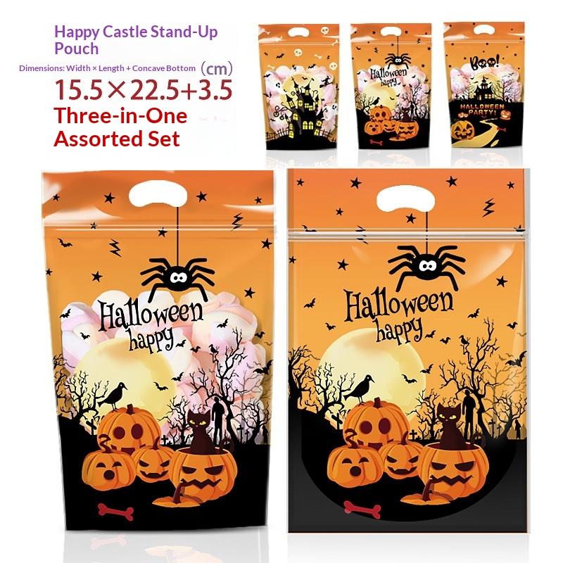 50Pcs Halloween Candy Bag Cartoon Pumpkin Ghost Gift Cookies Bags Halloween Party Decor Kids Trick Or Treat Favors