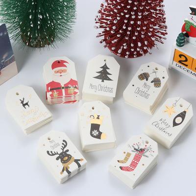 50 STÜCKE Weihnachtsmann Kraftpapier Weihnachtsdekoration Weihnachtsetiketten Anhänger Geschenkverpackung Kraftanhänger