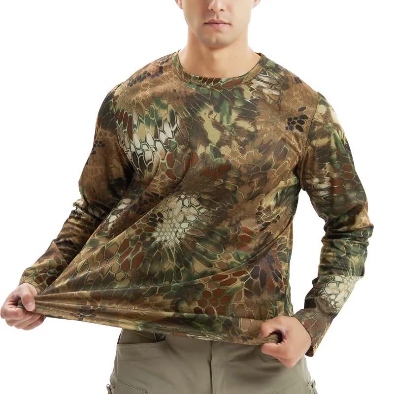 Men's Long Sleeve T-shirt 3d Camouflage Print Graphic T Shirts Men Women Fashion Fitness Tops Tees Outdoor Top Camo Clothing