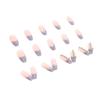 Artificial Nails Taro Milk Wear Nails Blue French Crystal Butterfly with Diamonds Ice Transparent Nail Art Long False Nails