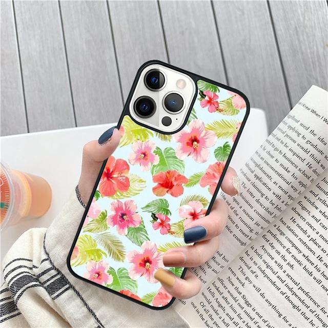 Tropical Paradise Hawaiian Flower Cover For iPhone 17 Air 15 16 14 13 12 Pro Max 11 Pro Max Plus Phone Case Coque