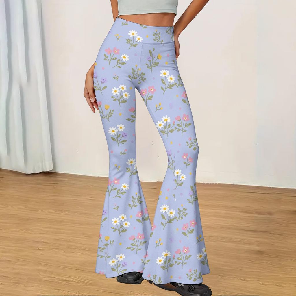 High Waist Flared Leg Pants for Women Stretchy Slim Fit Casual Yoga Trousers Soft Comfortable Fabric Suitable for Daily Wear
