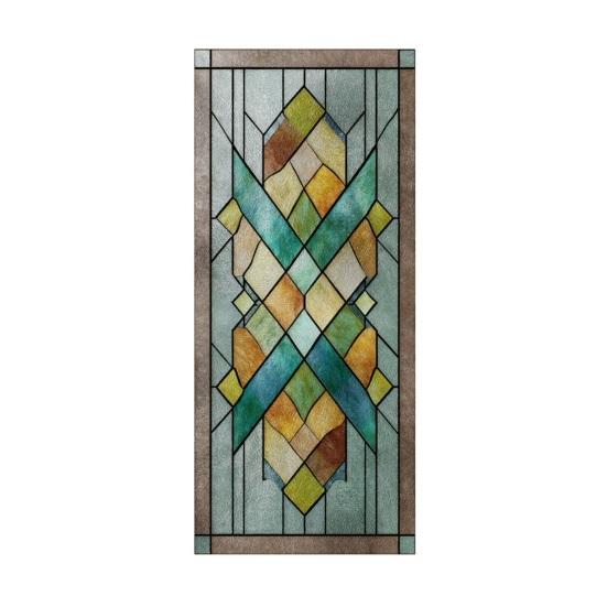 Stained Glass Window Privacy Films Decorative Static Clings Removable Sun Blocking Covering Colorful Window