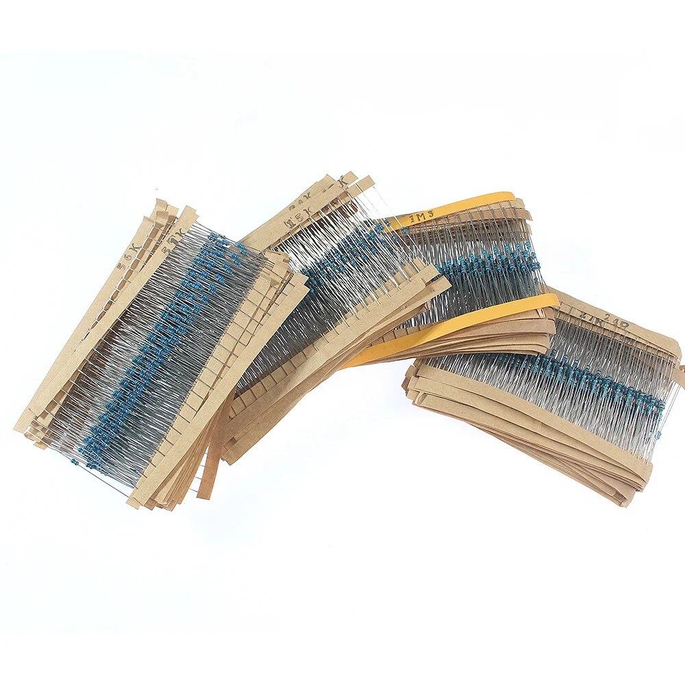 2600PCS 130 Values 1/6W Resistencias Electronica Kit, 1 Ohm~3M Metal Film Resistors Assorted Set 1%, diy electronic components