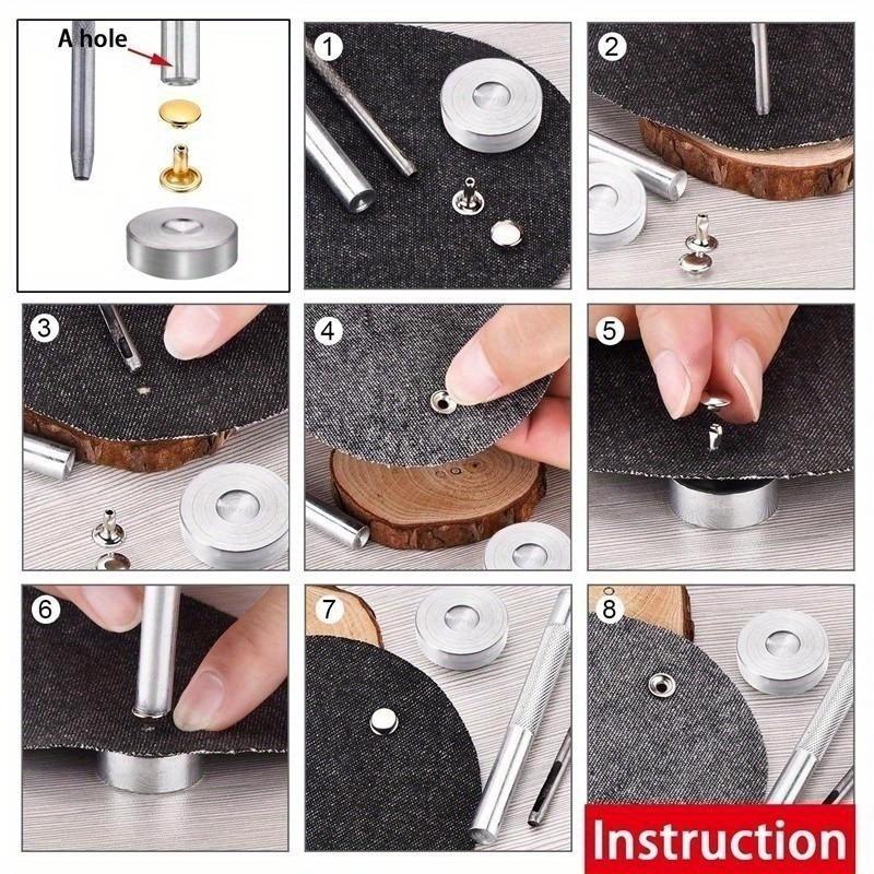 240 Set di Scatole con Rivetti a Doppia Faccia, Set di Strumenti di Installazione, Chiodi di Salice all'Ingrosso, Chiodi a Battuta a Doppia Faccia