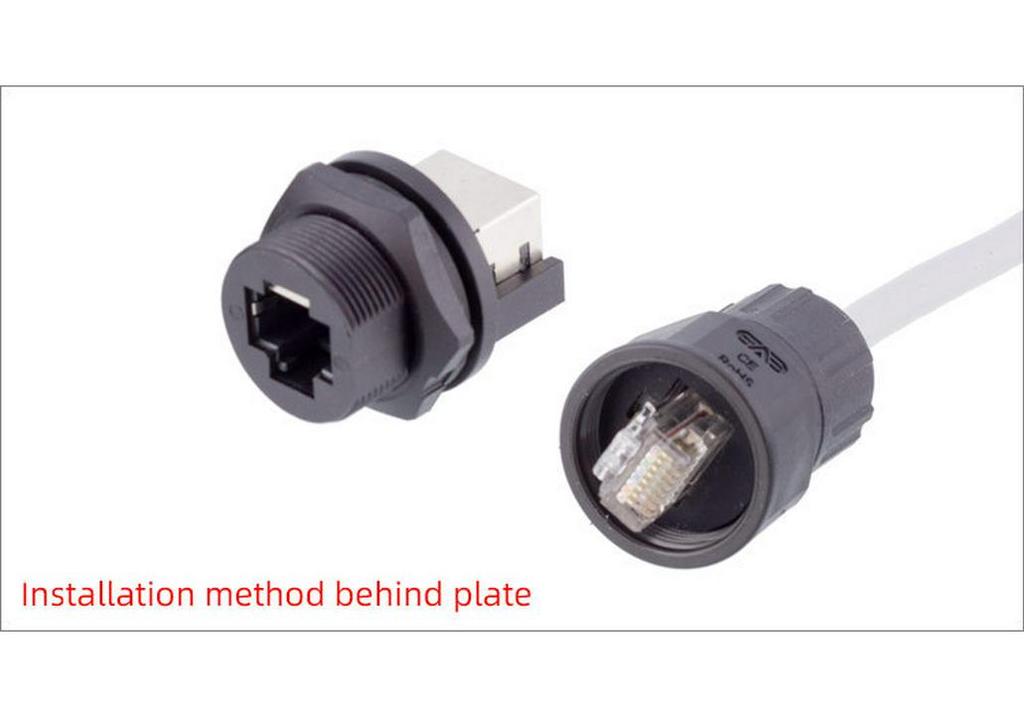 RJ45 Waterproof Panel Mount Gigabit Network Connector, US Standard, 8-Core