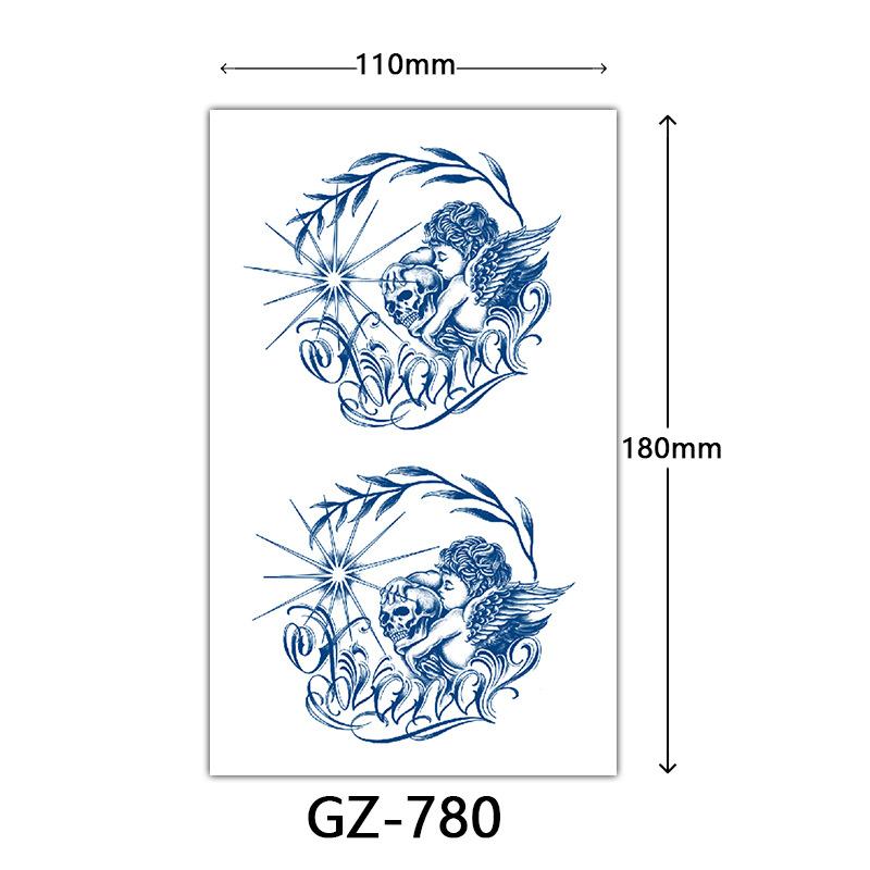 Tattoo-Aufkleber mit Fruchtsaft, Tattoo-Aufkleber mit Kräutern, semi-permanente Tattoo-Aufkleber mit englischen Buchstaben