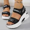 Klobige Plateausandalen für Damen 2025 Sommer Dicke Sohle Sportsandalen Frau Übergröße 42 Mode Keilabsatz Sandalias Mujer