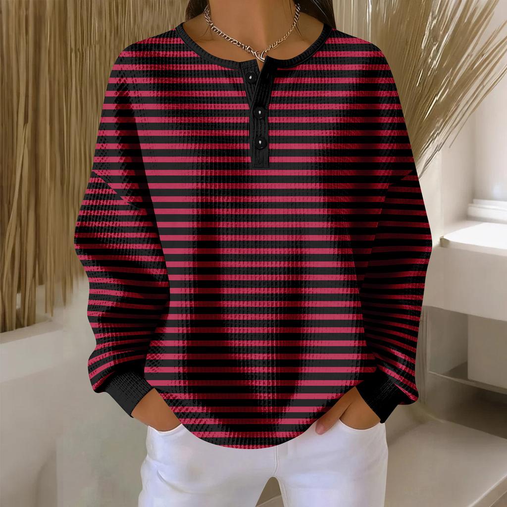 Women's Casual Shirts Long Sleeve Tops Button Up V Neck Loose Knit Fall Favorites For Women