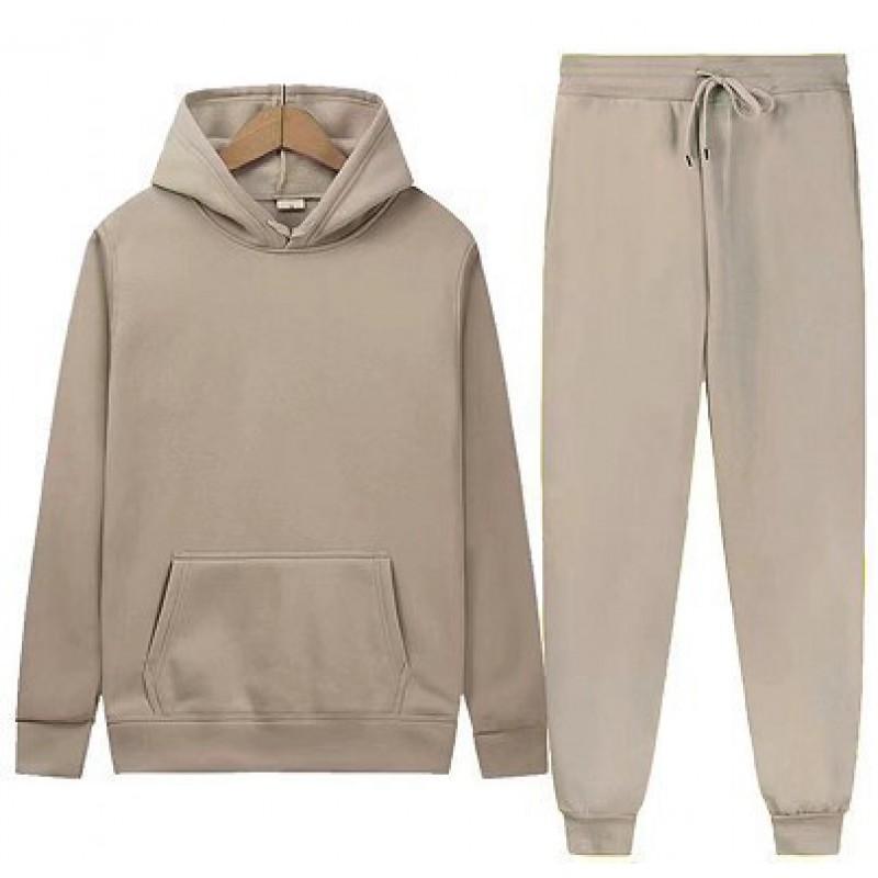 Completo da uomo casual con felpa con cappuccio, outfit a due pezzi, misto cotone leggero
