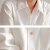 White Corduroy Shirt Women Spring  Long Sleeve Office Blouses Women Tops Office Lady Loose Thick Buttons Shirts Clothes 24036