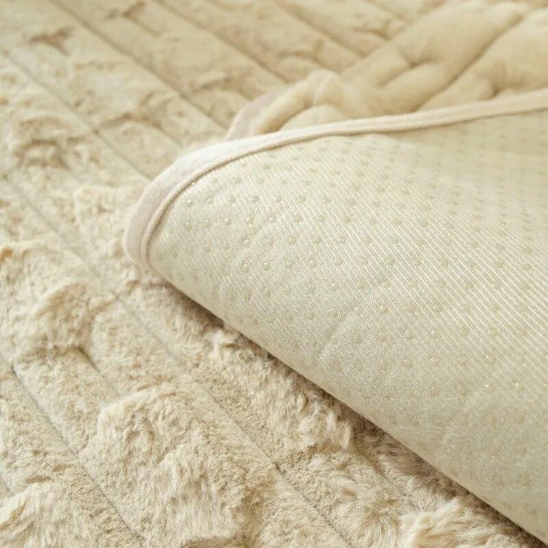 Kaninchen Plüsch Neue Chinesische Stil Sofa Kissen Winter Verdickt Europäischen Stil Anti-rutsch Sofa Abdeckung Abdeckung