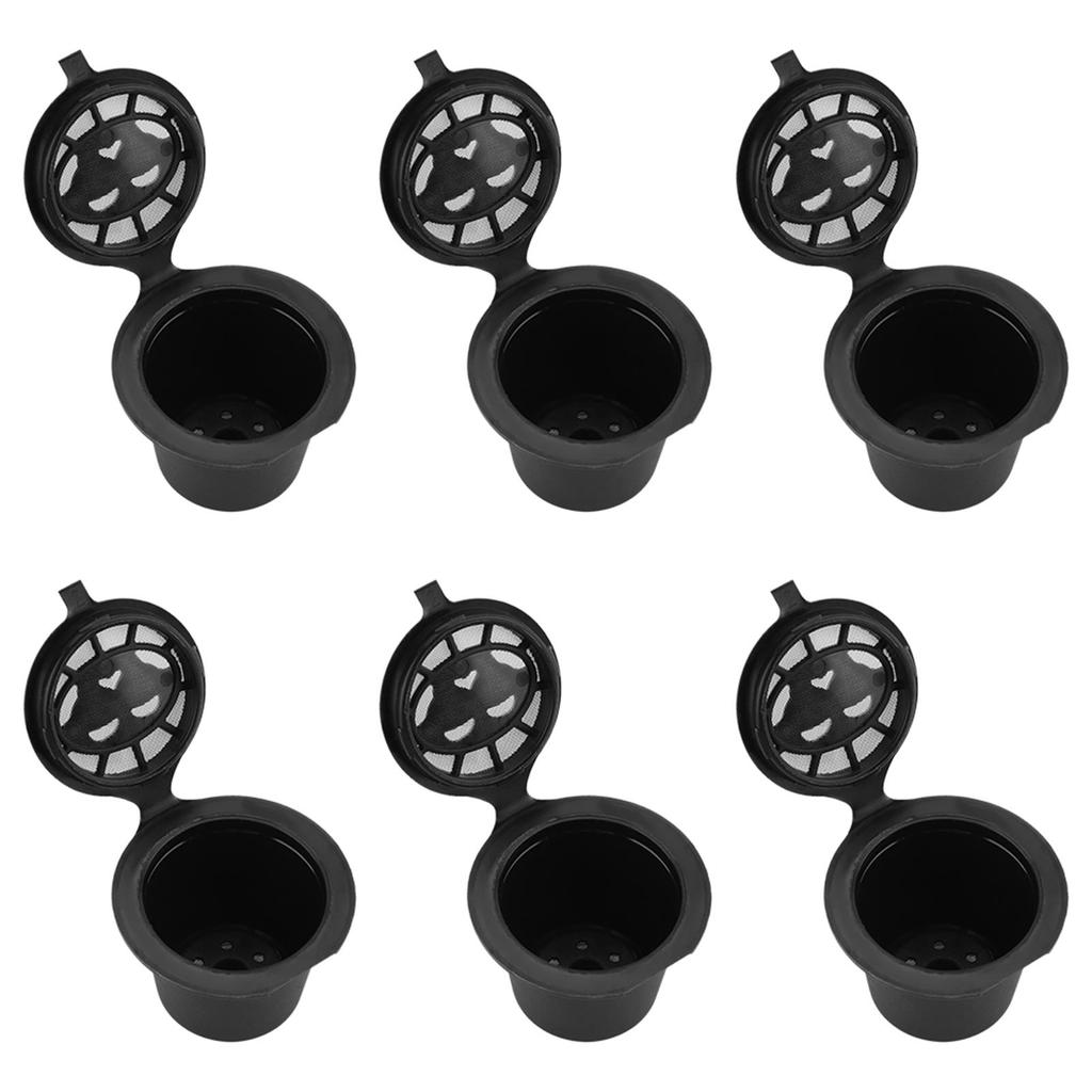 6 Pieces Refillable Coffee Capsule Reusable Plastic and Stainless Steel Filter Baskets Replacement for   Gusto