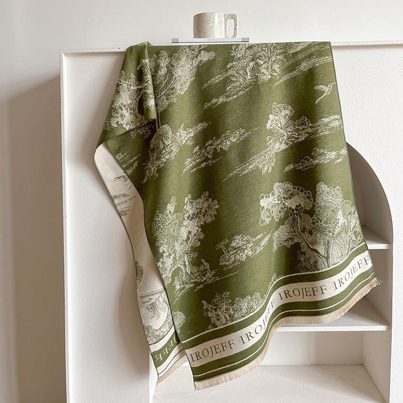 Light luxury jacquard shawl ink double-sided printing scarf scarf high-end sense fashion temperament versatile imitation cashmere