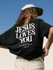 Jesus Loves You Printing T Shirt Female Street Comfortable Tshirt Soft Casual Clothes Summer Breathable Oversize Short Sleeve