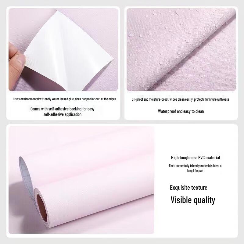 SUOYUE Thickened Self-Adhesive Waterproof Solid Color Wallpaper