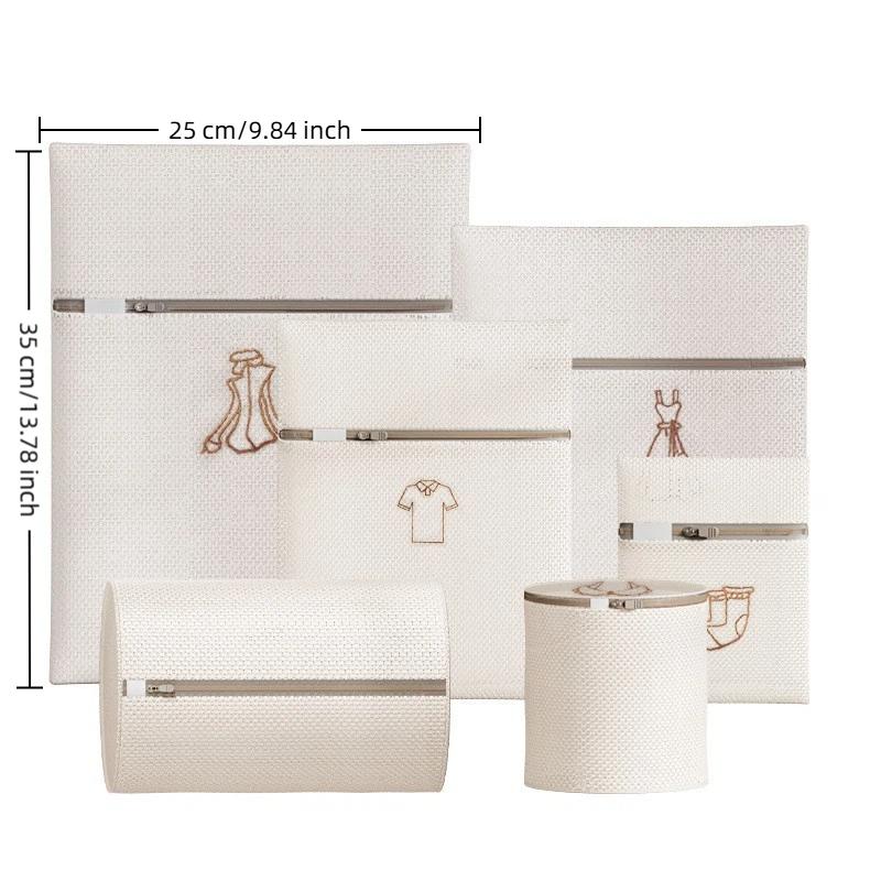 Fine Mesh Embroidery Print Laundry Bags Household Clothes Washing Pouches For Washing Machines