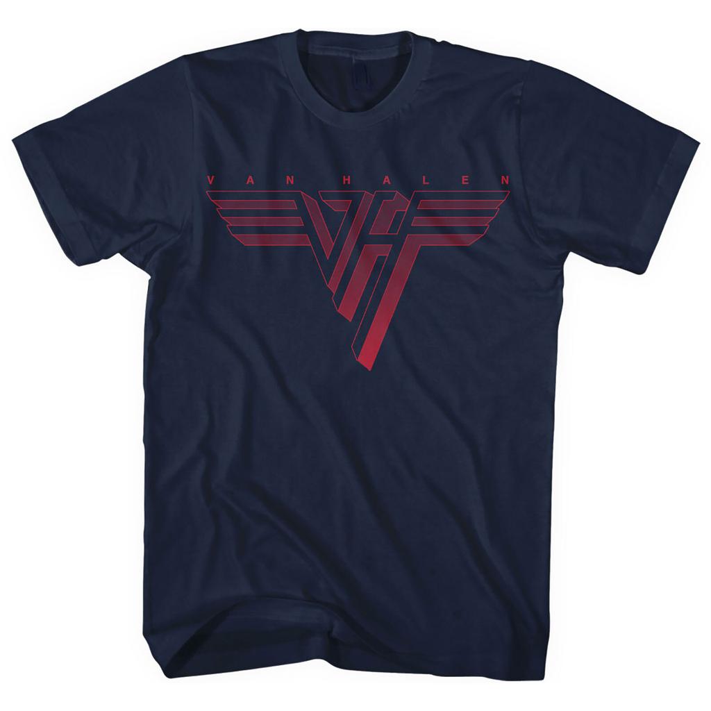 ** Van Halen Red Logo (Navy ) (Plus Size Available ) T-Shirt Mens Womens Tees Top *