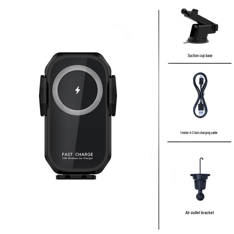 15W Wireless Car Charger & Automatic Phone Holder Mount