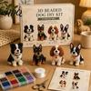 Mini Dog Collectible Set Tiny 3D Beaded Animal DIY Kit with Instructions Easy Beading Office Decoration Crafts 4 Cute Designs Themed Beadwork