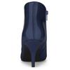 Allegra K Women's Dark Blue Pointed Toe Ankle Boots with Kitten Heels, Size 27.0cm