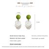 Silver Needle Earrings Women's Summer Stud Earrings Niche Design Earrings High-end Green Earrings