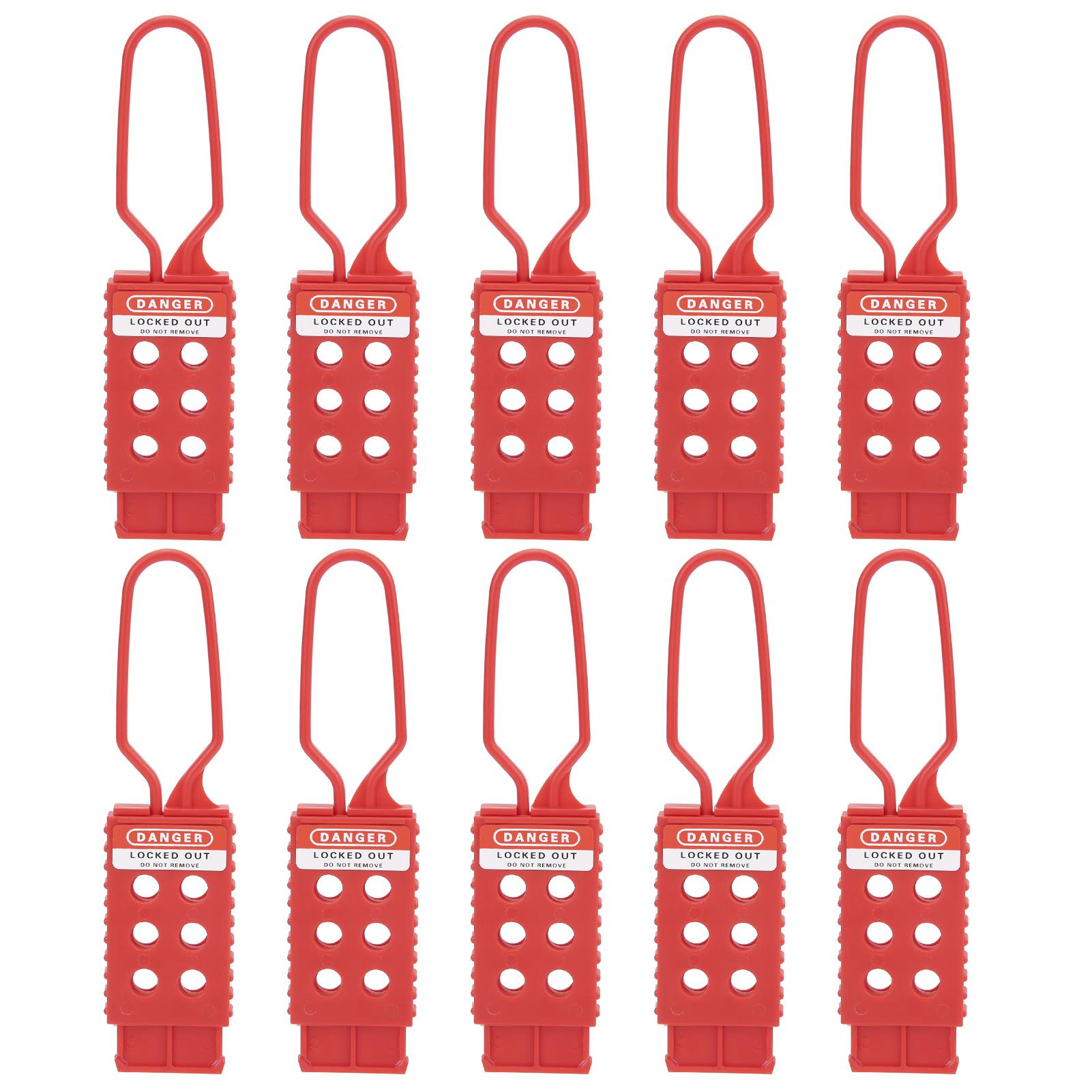 

10PCS Safety Lockout Hasp 6‑Hole Insulating Nylon for Industrial Equipment Maintenance