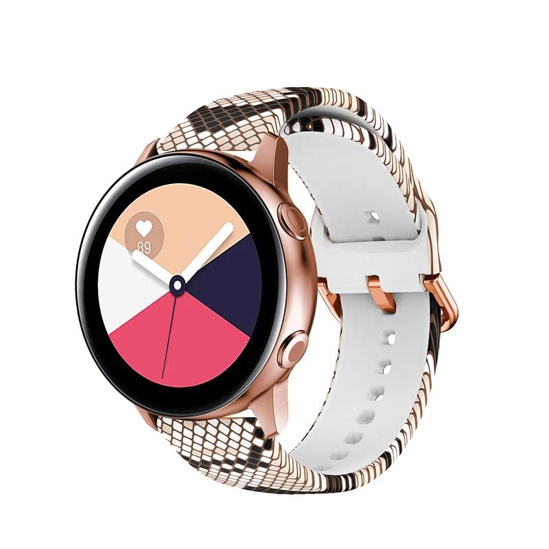 22mm 20MM Watch Strap for Samsung Galaxy Watch 6 5 pro/4/Classic Silicone Sport Bracelet for Amazfit GTR-GTS 4-3-2e Printed Band