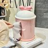 1pc Round Plastic Tissue Box Holder with Cute Mouse Ears Design, Dispenser for Storing Facial Tissues, Ideal for Home Decor In Living Room or Bathroom