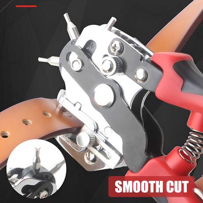 Leather Hole Punch Tool 6 Hole Stainless Steel Belt Hole Puncher Adjustable Hole Punch Pliers Tool for Fabric Belt Plastic Paper