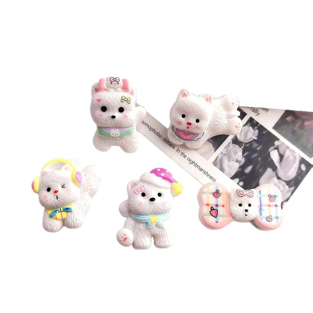 Miniature Puppy Figurine Keychain for DIY Dollhouse & Desktop Decoration
