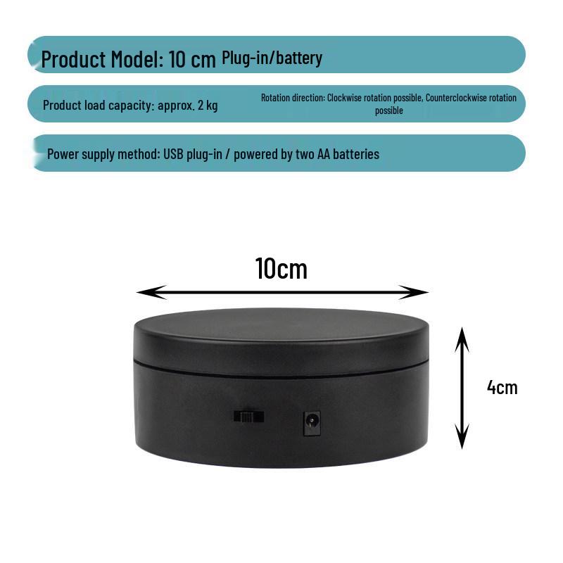 **3-in-1 Rotating Display Stand with Cover**: Automatic Electric Turntable for Multifunctional Product Showcasing.