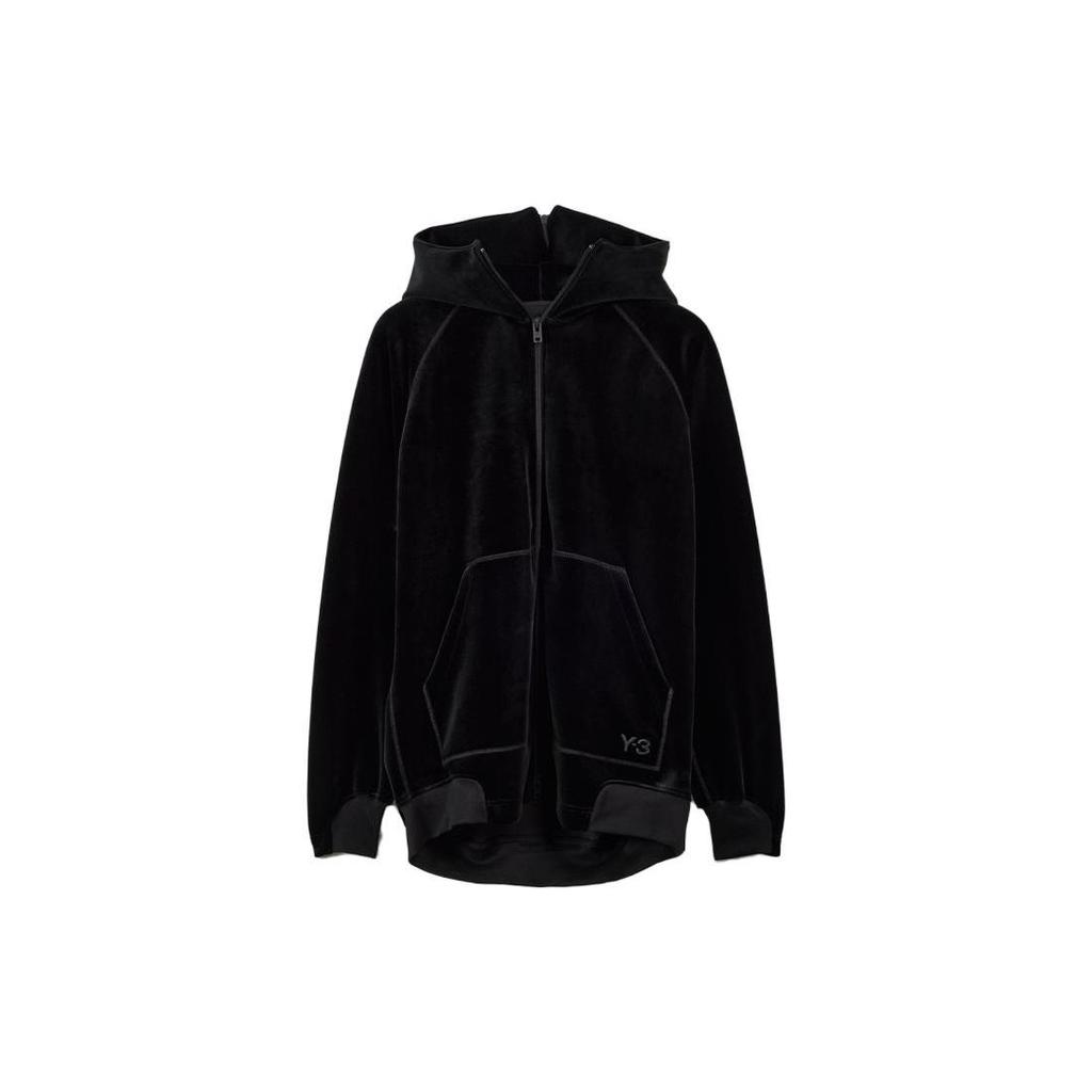 Y-3 Velvet Jackets Unisex Black Hooded Moderate Straight Fit IL2149-