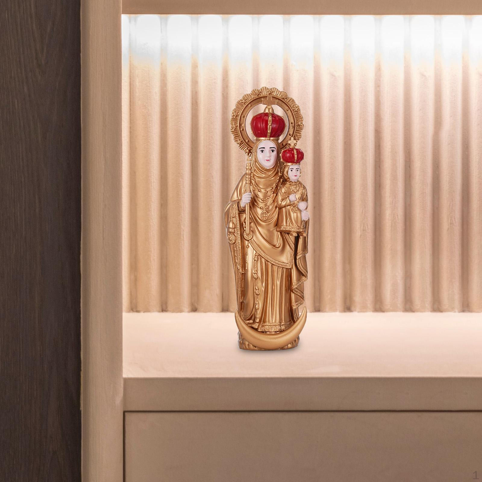 

Our Lady of Guadalupe Western Character Figurine, Tabletop Display Decor Gold