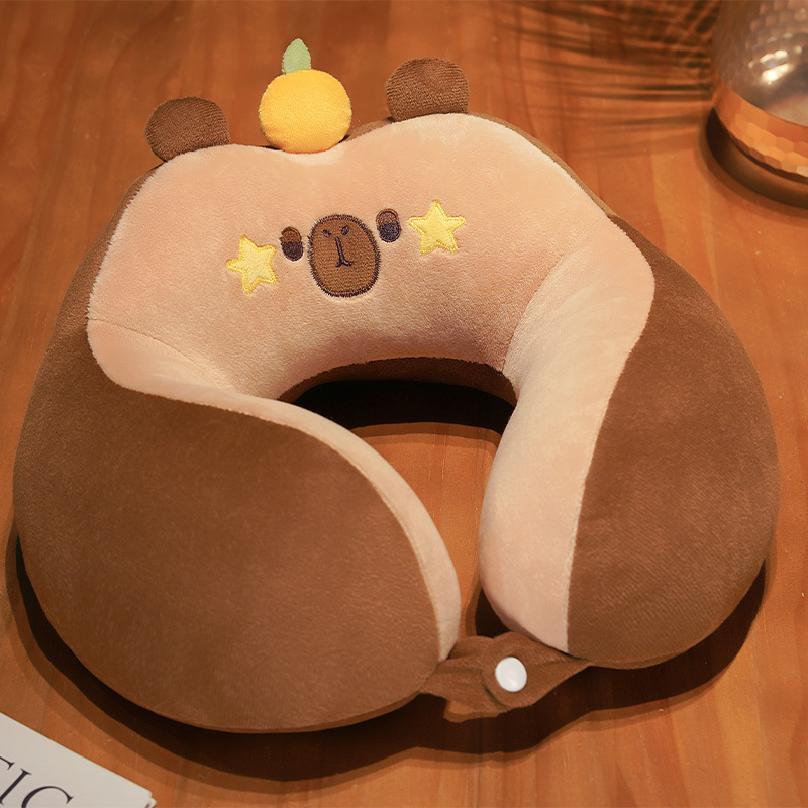 Cartoon Cute Double Hump U-shaped Pillow Cute Hakimi Travel Artifact Airplane Neck Pillow Support Neck Pillow коричневый