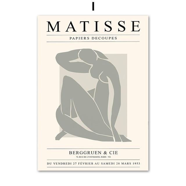 Matisse Art Poster Canvas Painting Abstract Line Art Wall Art Prints Minimalist Home Room Decor Interior Decor Pictures No Frame