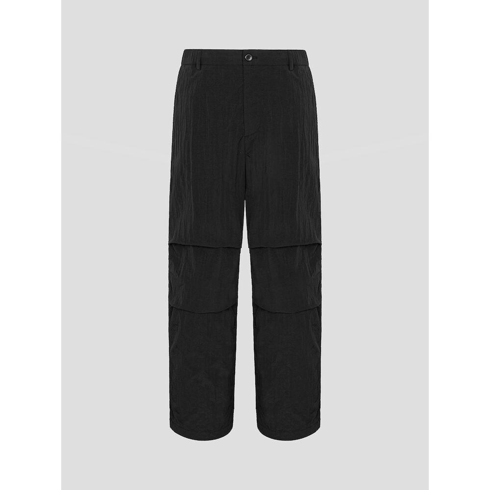 Binpolmen Wide Synthetic Fiber Elastic Waist Pants Black