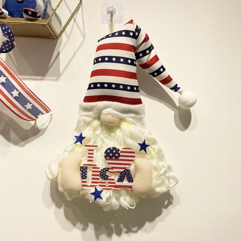 New Independence Theme Wall Hangings Front Door Wall Decorations Faceless Man Independence Day Decorations