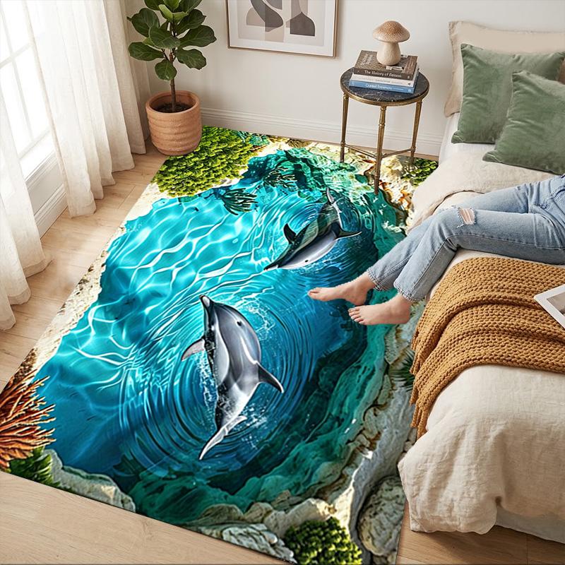 Ocean Life Living Room Nonslip Area Rug Soft Carpet For Bedroom Game Playroom Sofa Office Home Decor Doormat Christmas Gift C926227