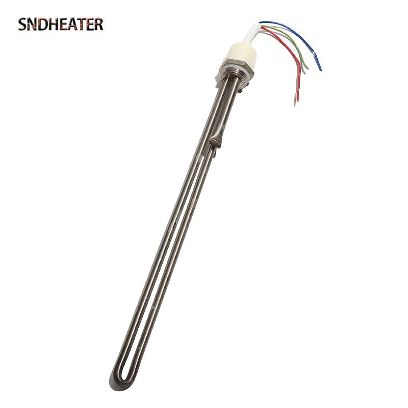 SNDHEATER 220V 1.5KW Electric Water Heating Element for Solar Tank G1" 32MM Thread with Temperature Control 37CM 3 Wire with Cap