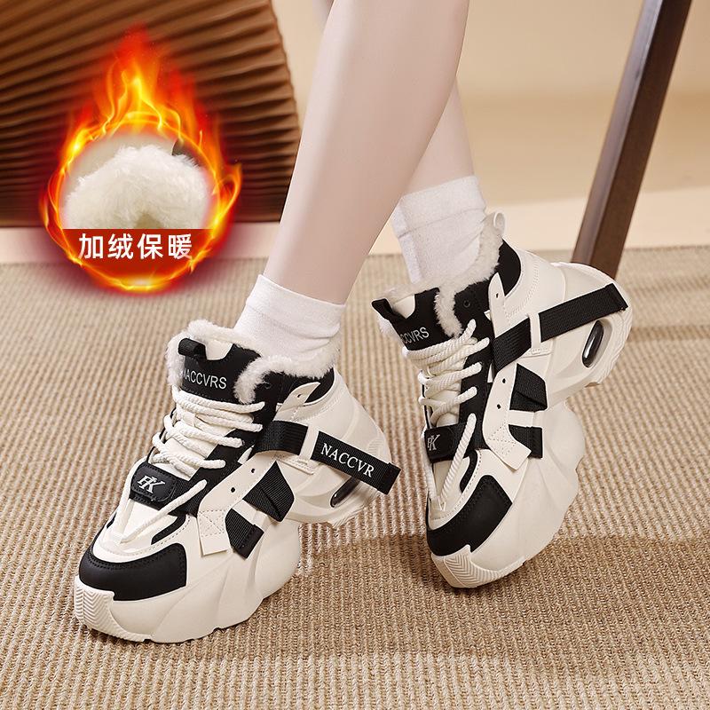 

Fleece thickened dad shoes women s 2025 winter new heightening warm casual sports shoes women s cotton shoes YB 2805-2 40