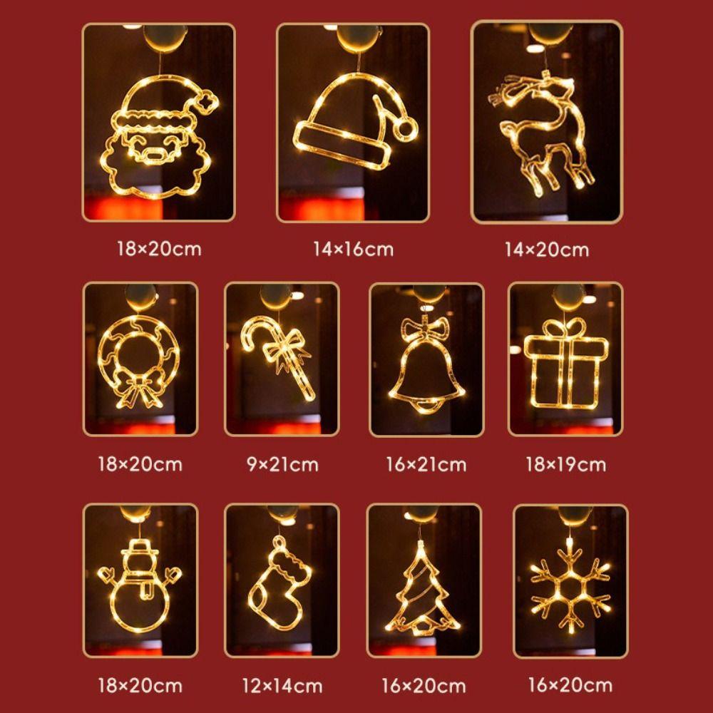 Suction Cup Snowflake Light Warm Light Christmas Decoration  Holiday Lighting