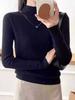 Autumn and winter new fashion versatile semi-turtleneck long-sleeved knitted sweater women's slim and thin sweater top niche bottoming shirt