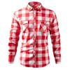 Mens Long Sleeve Plaid Shirt Turn Down Collar Chest Pocket Multiple Colors Checkered