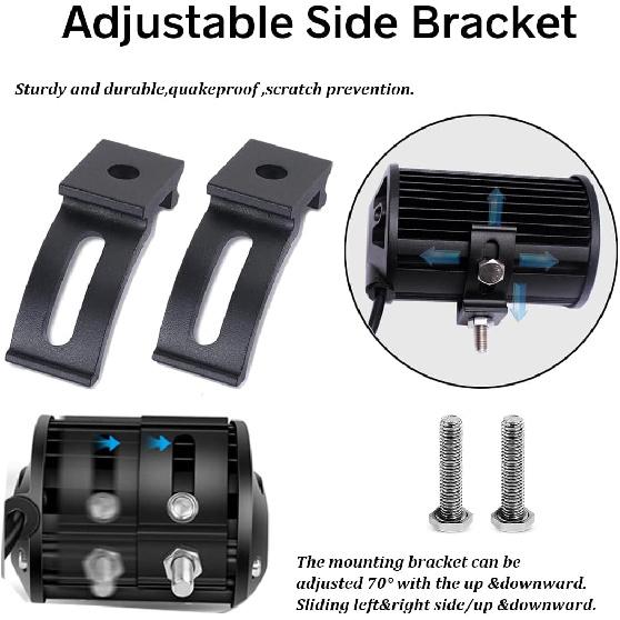 Base Mounting Bracket LED Light Bar Universal Slide Mounting Brackets 2PCS Adjustable Side Bracket Kit For Most Straight Lights Bar Work Lights Pod
