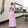 Abito da sera da donna autunno 2025 senza schiena a vita alta con spacco e design allacciato