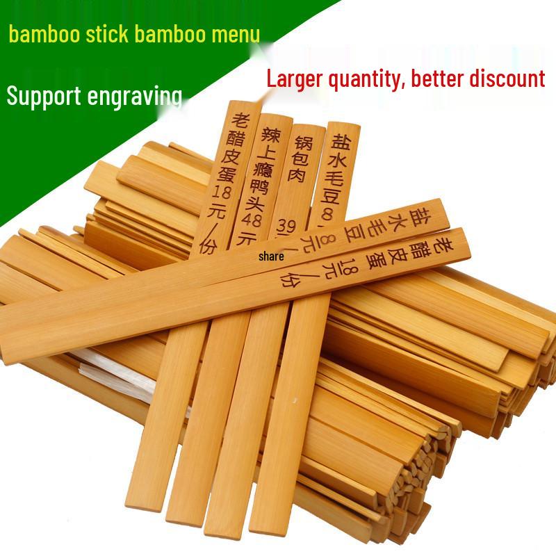 

Гравированная бамбуковая полоска для меню для ресторанов и отелей 23x1cm Bamboo Skewer 10pcs