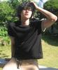 SIGNATURE Summer Crop Color Block Roll-Up Short Sleeve T-Shirt [2 Colors]