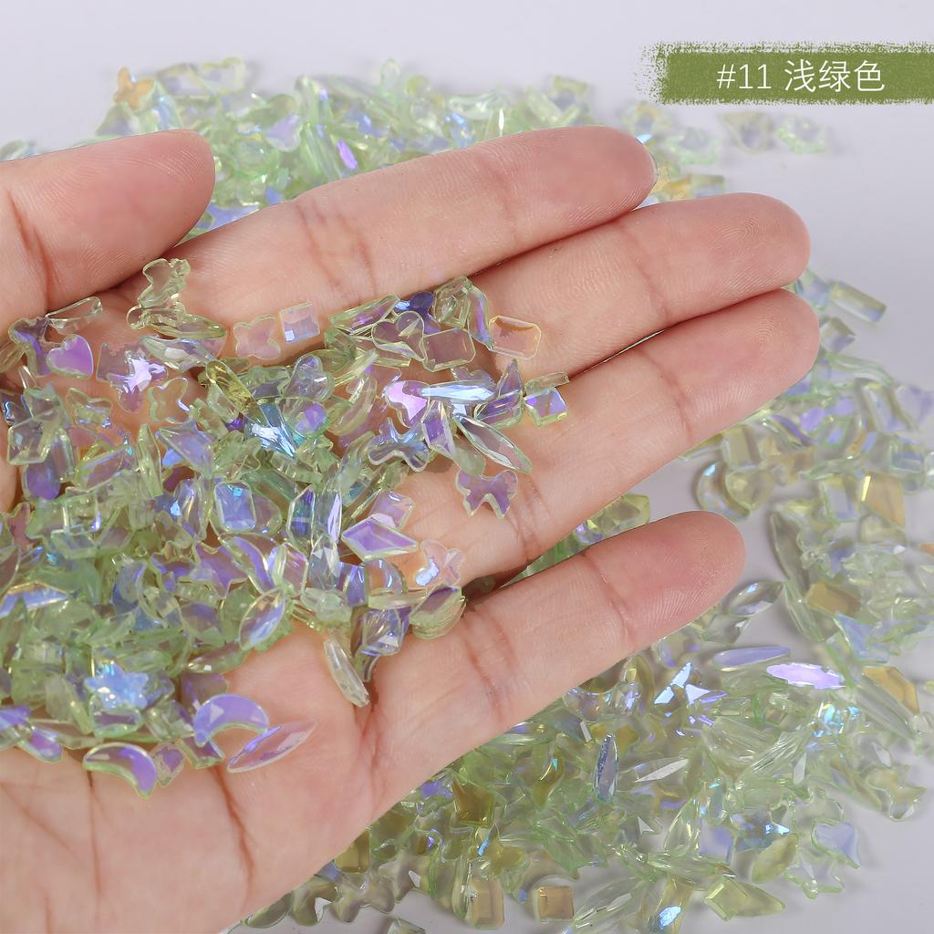 Warm Elf, The Same Mixed Aurora Transparent Special-Shaped Diamond, Nail Art Jewelry, Nail Art Flat Bottom Diamond, Glass Rhinestone.